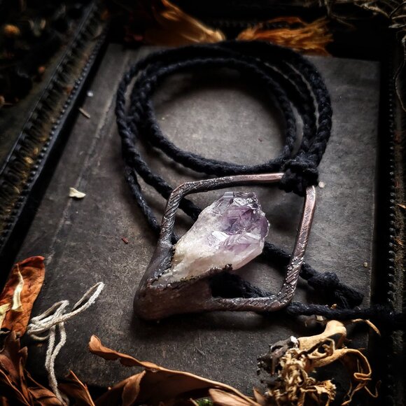Amethyst Electroformed Necklace - Picture 1 of 7
